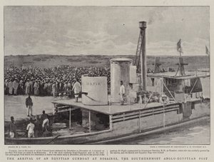 The Arrival of an Egyptian Gunboat at Rosaires, the Southernmost Anglo-Egyptian Post